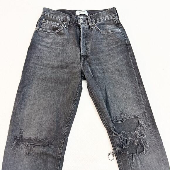 AGOLDE Lana Jean Mid Rise Vintage Straight Disorder Black Denim A104B-1157 SZ 24 - Picture 7 of 8